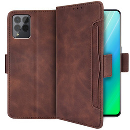 Etui z klapką do T Phone Pro 5G, Card Slot, brązowe