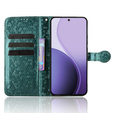 Etui z klapką do Oppo Reno 14, Wallet Rhombus, zielone
