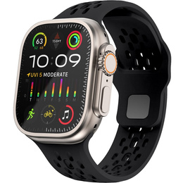 Pasek Silikonowy do Apple Watch 1/2/3/4/5/6/7/8/9/10/11/SE Ultra 1/2/3 42/44/45/46/49mm, Czarny