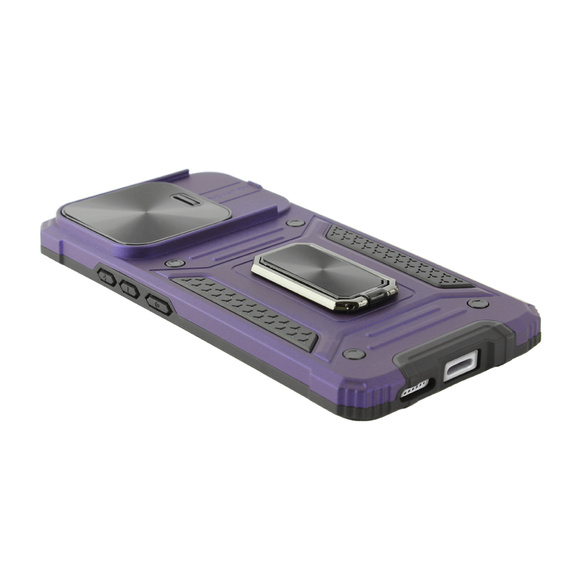Etui pancerne do Xiaomi Redmi Note 13 Pro 5G, CamShield Slide, fioletowe + Szkło Hartowane 9H