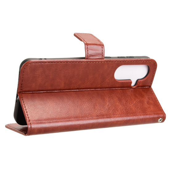Etui z klapką do Samsung Galaxy A36 5G, Crazy Horse Wallet, brązowe