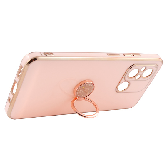 Etui do Xiaomi Redmi 12C, Electro Ring, różowe rose gold