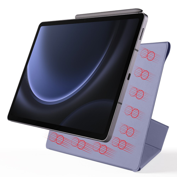 Magnetyczne etui origami do Samsung Galaxy Tab S10 Lite / S10 FE / S9 FE / S9 – ciemnofioletowe