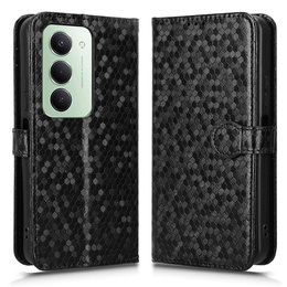 Etui z klapką do Xiaomi Redmi 15 5G / 4G, Wallet Rhombus, czarne