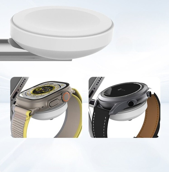 Ładowarka indukcyjna Qi2 3w1 15W do iPhone/ Apple Watch / Airpods / Galaxy / Galaxy Watch/ Galaxy Buds, biała