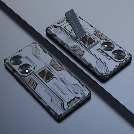 Etui do Honor 70 5G, Military kickstand, niebieskie