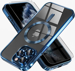 Etui do iPhone 11 Pro, Electro MagSafe, niebieskie + Szkło na ekran