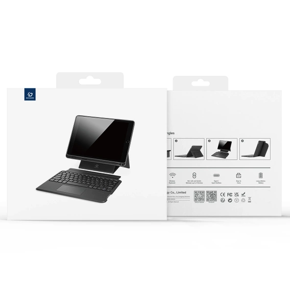 Etui z klawiaturą do iPad 11" 2025 A16 (11 gen.) / iPad 10.9" 2022 (10 gen.), Dux Ducis DK series, czarne
