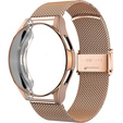 Bransoleta Milanese + Etui z osłoną na ekran do Samsung Galaxy Watch Active 2 40mm, Różowe złoto
