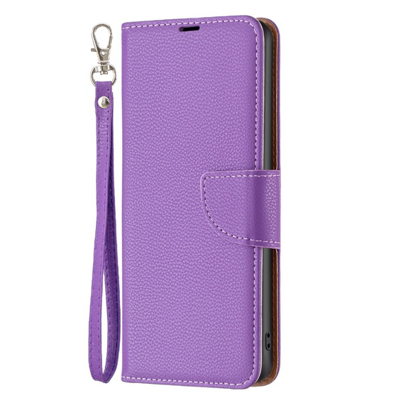 Etui z klapką do Xiaomi Redmi Note 13 Pro 5G, Wallet Litchi Leather, fioletowe