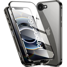 Etui do iPhone 16E, Magnetic Dual Glass, czarne