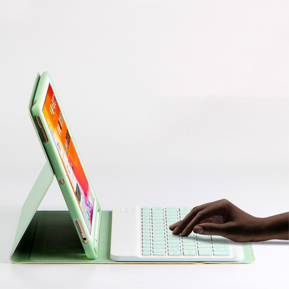 Etui z klawiaturą do iPad 10.2" 2021/2020/2019 (9/8/7 gen.), Keyboard Cover Pen Slot, zielone