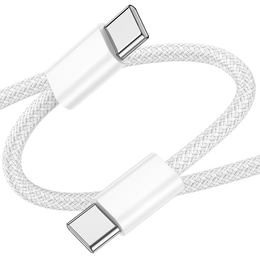 Szybki Kabel 60W USB Typ-C do Typ-C, 1 m, biały