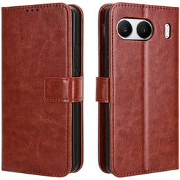 Etui z klapką do OnePlus Nord 4, Crazy Horse Wallet, brązowe