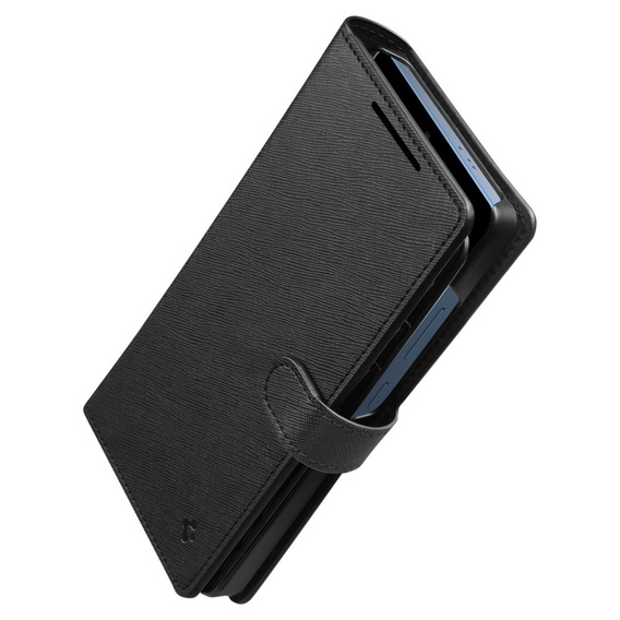 Etui Spigen Wallet "S" do Samsung Galaxy S25 Ultra, Czarne + Szkło Hartowane 9H