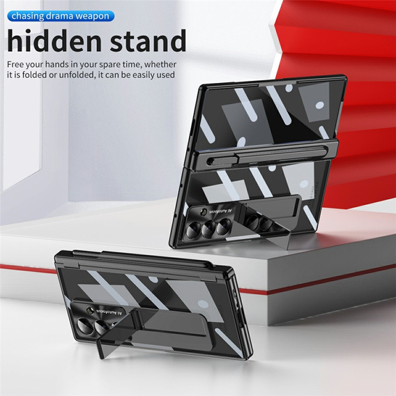 Etui do Samsung Galaxy Z Fold7 5G, z podstawką, czarne