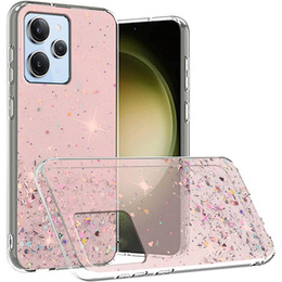 Zestaw Etui Brokat do Xiaomi Redmi 12, różowe + szkło