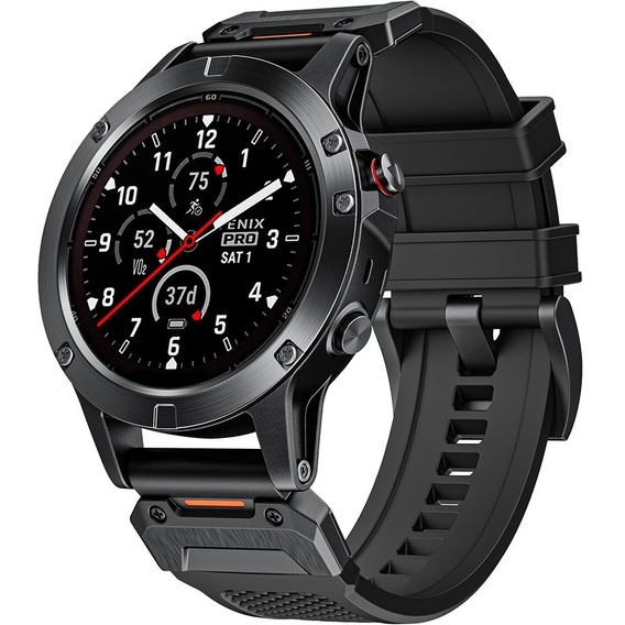 Pasek Silikonowy QuickFit do Garmin Fenix 26mm, Czarny