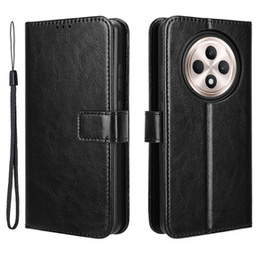 Etui z klapką do Oppo Reno 12FS / 12F, Crazy Horse Wallet, czarne