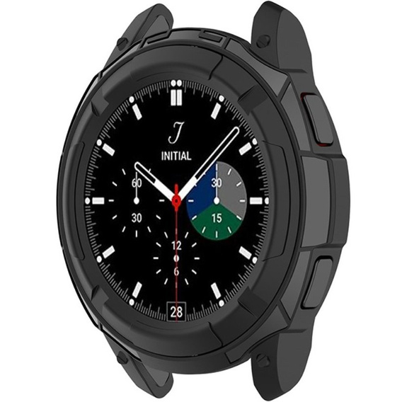 Etui z nakładką bezel ring do Samsung Galaxy Watch4 Classic 46mm, Czarne