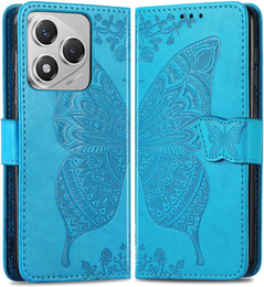 Etui z klapką do Honor 400 Lite, Butterfly, niebieskie
