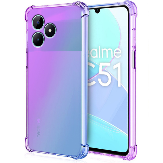 Etui Gradient Dropproof do Realme C51, Fioletowe / niebieskie