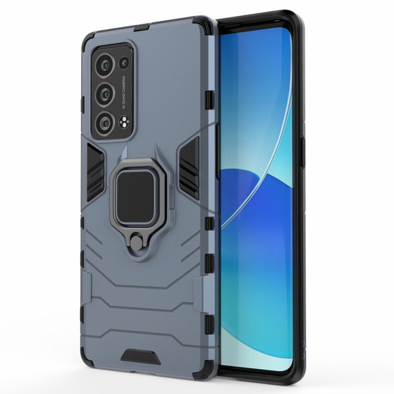 Etui do Oppo Reno6 Pro 5G / Pro+ 5G, Kickstand Ring, niebieskie