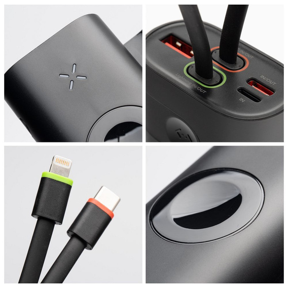 Powerbank Forcell F-Energy F10K4 PD QC3.0 3A 22,5W 10000 mAh kompatybilny z Apple Watch - czarny