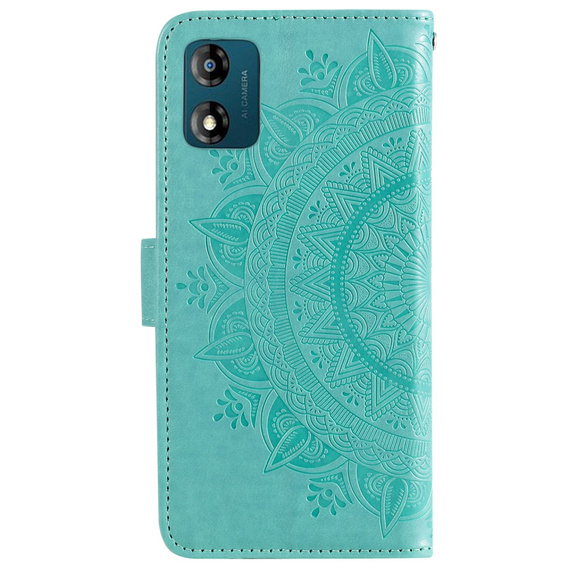 Etui z klapką do Motorola Moto E13, Mandala, zielone