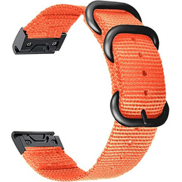 Pasek Nylonowy QuickFit 20mm do Garmin Fenix 5S/6S/7S/8 43mm, Pomarańczowy