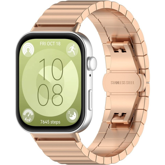 Stalowa Bransoleta do Huawei Watch Fit 4 / 4 Pro / 3, Różowa