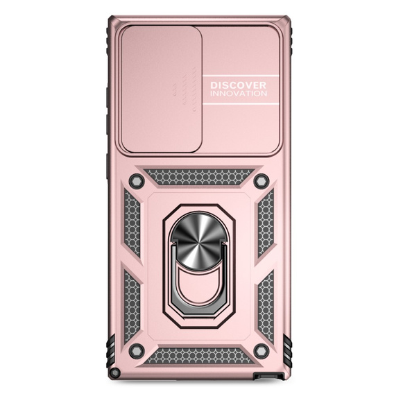 Etui pancerne do Samsung Galaxy S24 Ultra, CamShield Slide, różowe rose gold