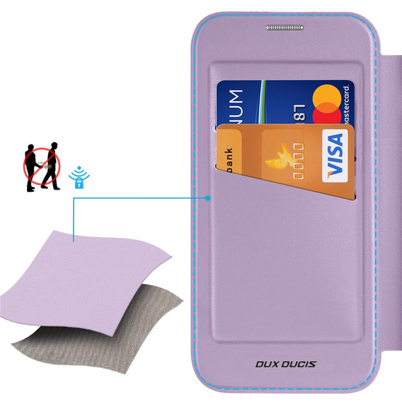 Etui z klapką Dux Ducis do iPhone 17 Pro Max, Skin X Pro, do MagSafe, fioletowe