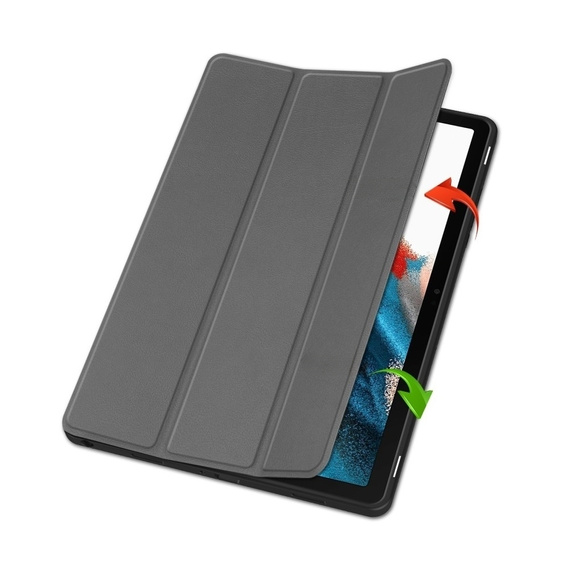 Etui do Samsung Galaxy Tab A9+, Tri-fold, z miejscem na rysik, szare