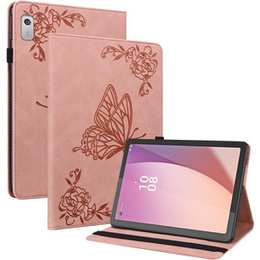 Etui do Lenovo Tab M9, Wallet Pen Slot, butterflies, różowe
