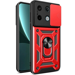 Etui pancerne do Xiaomi Redmi Note 13 Pro 5G, CamShield Slide, czerwone
