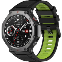Pasek Silikonowy do Amazfit T-Rex 3, Czarny / Zielony
