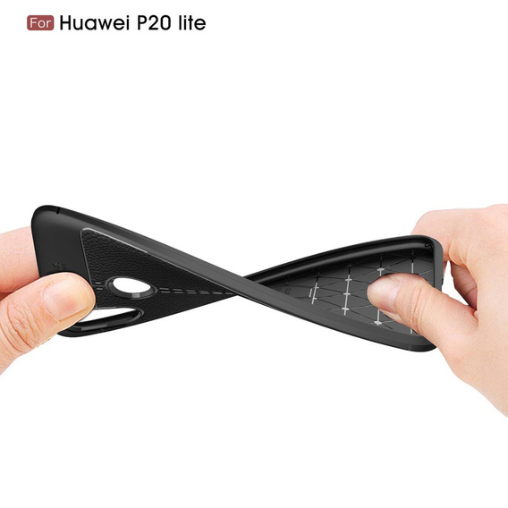 Czarne Etui Football Grain TPU Case do Huawei P20 Lite