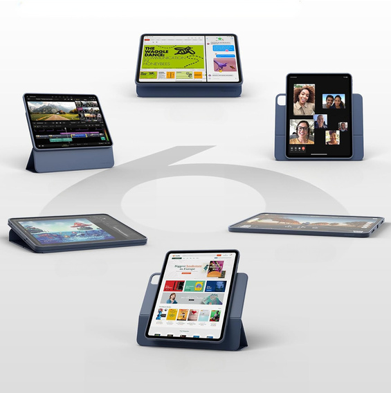 Dexnor iPad Pro 13" 2024 (7 gen.) – magnetyczne etui z funkcją podstawki - niebieskie