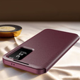 Etui z klapką do Samsung Galaxy S24 FE, Smart View Wallet, bordowe