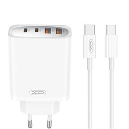 XO CE22 Ładowarka sieciowa, 2x USB-C 2x USB-A, 45W + kabel USB-C do iPhone 16 Pro/Plus/Max
