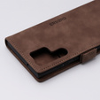 Etui do Samsung Galaxy S23 Ultra, ERBORD Vintage portfel z klapką, kawowe