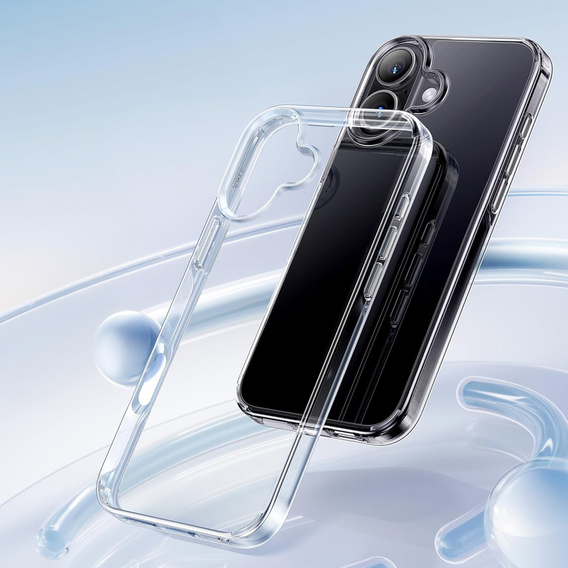 Etui do iPhone 16, ERBORD Slim, przezroczyste + Szkło 9H