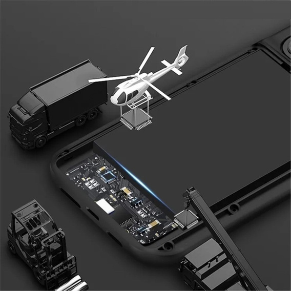 Etui z Baterią 6800mAh do iPhone 14, zielone kamuflaż