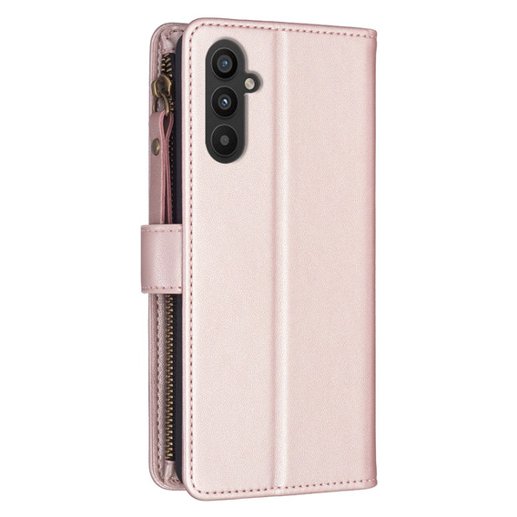 Etui z klapką do Samsung Galaxy A25 5G, Wallet Zipper Pocket, różowe rose gold