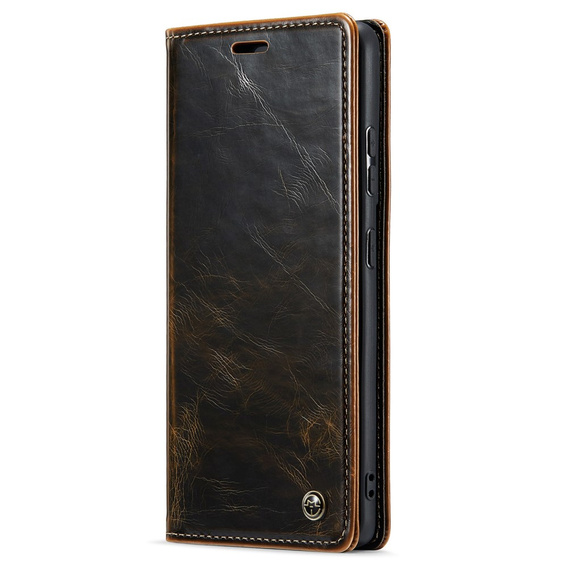 Etui z klapką CASEME do Samsung Galaxy S21 Ultra 5G, Waxy Textured, kawowe