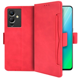 Etui z klapką do Infinix Note 12 5G, Card Slot, czerwone