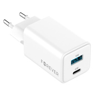 Forever Ładowarka Sieciowa 45W GaN 1x USB-C 1x USB-A, biała