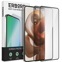 2x Szkło Hartowane do Motorola Edge 50 Ultra, ERBORD 3D pełne, szybka na cały ekran