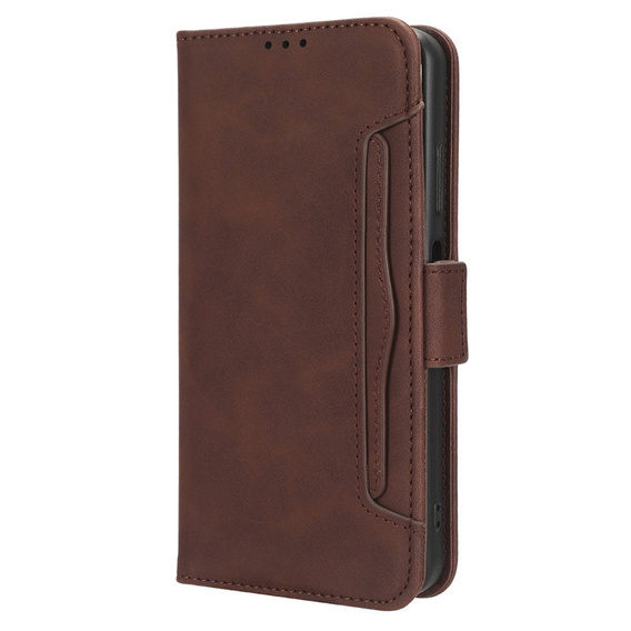 Etui z klapką do Samsung Galaxy A15 4G / 5G, Card Slot, brązowe